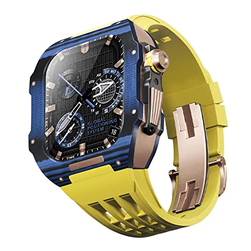 Bracelet Apple Watch 44/45 mm fibre de carbone antichoc caoutchouc SCHIK