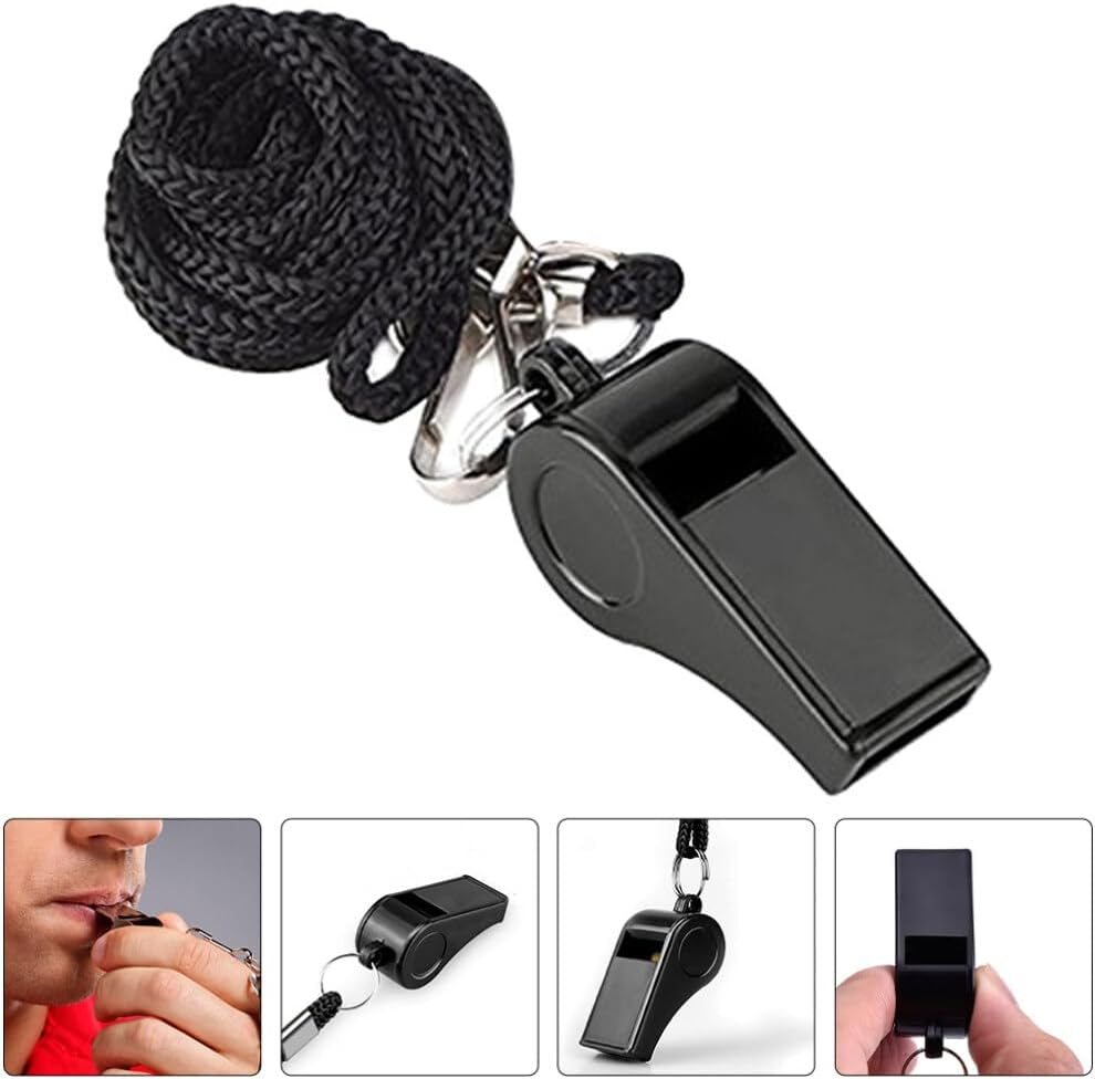 Sosoport 10pcs Soccer Survival Whistle Hanging Lanyard Survival Whistle Bird Whistle Referee Whistle