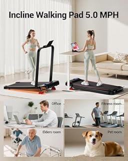 4-in-1 Walking Pad with 10% Incline, Portable Under Desk Treadmill, Foldable Treadmills for Home and Office, 2.5 HP Quiet Walking Pad Treadmill with 300 LBS Capacity