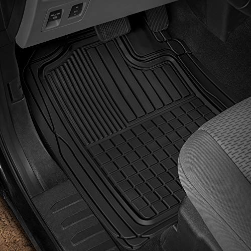 BDK Cat® Large 2-Piece Heavy Duty Rubber Car Floor Mats, Universal Trim to Fit Front Set with Trunk Cargo Mat Liner for Car Sedan SUV Van, Heavy Duty All Weather - Thumbnail 2