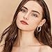Rose Gold Hoop Earrings for Women, 14K Rose Gold Plated Lightweight Chunky Open Hoops 30mm Rose Gold Hoop Earrings for Women