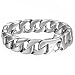 Trendsmax Men Chain Boys Round Curb Cuban Link Silver Tone 316L Stainless Steel Bracelet 14mm 8.62inch