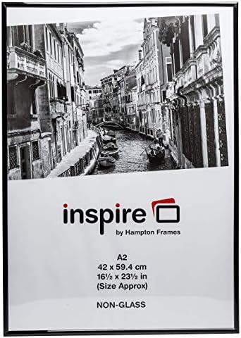 Hampton Frames BACKLOADER A2 (42x59cm) Black Foil Wrapped Extruded Plastic Photo Picture Poster Frame A2MARBL