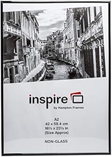 Hampton Frames BACKLOADER A2 (42x59cm) Black Foil Wrapped Extruded Plastic Photo Picture Poster Frame A2MARBL