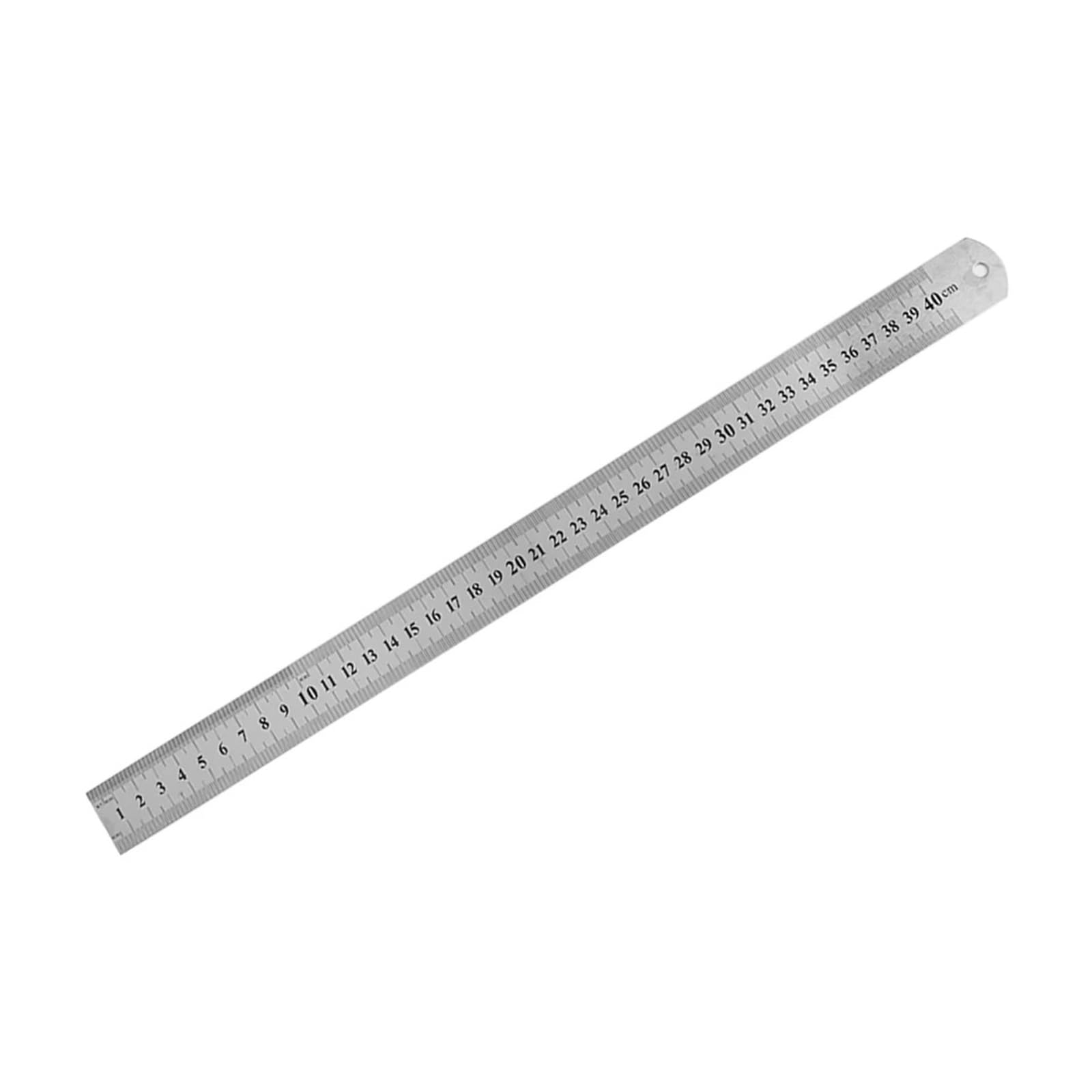 Righello in acciaio inox, resistente, strumento di misurazione di precisione su entrambi i lati, righello dritto per misurazioni accurate