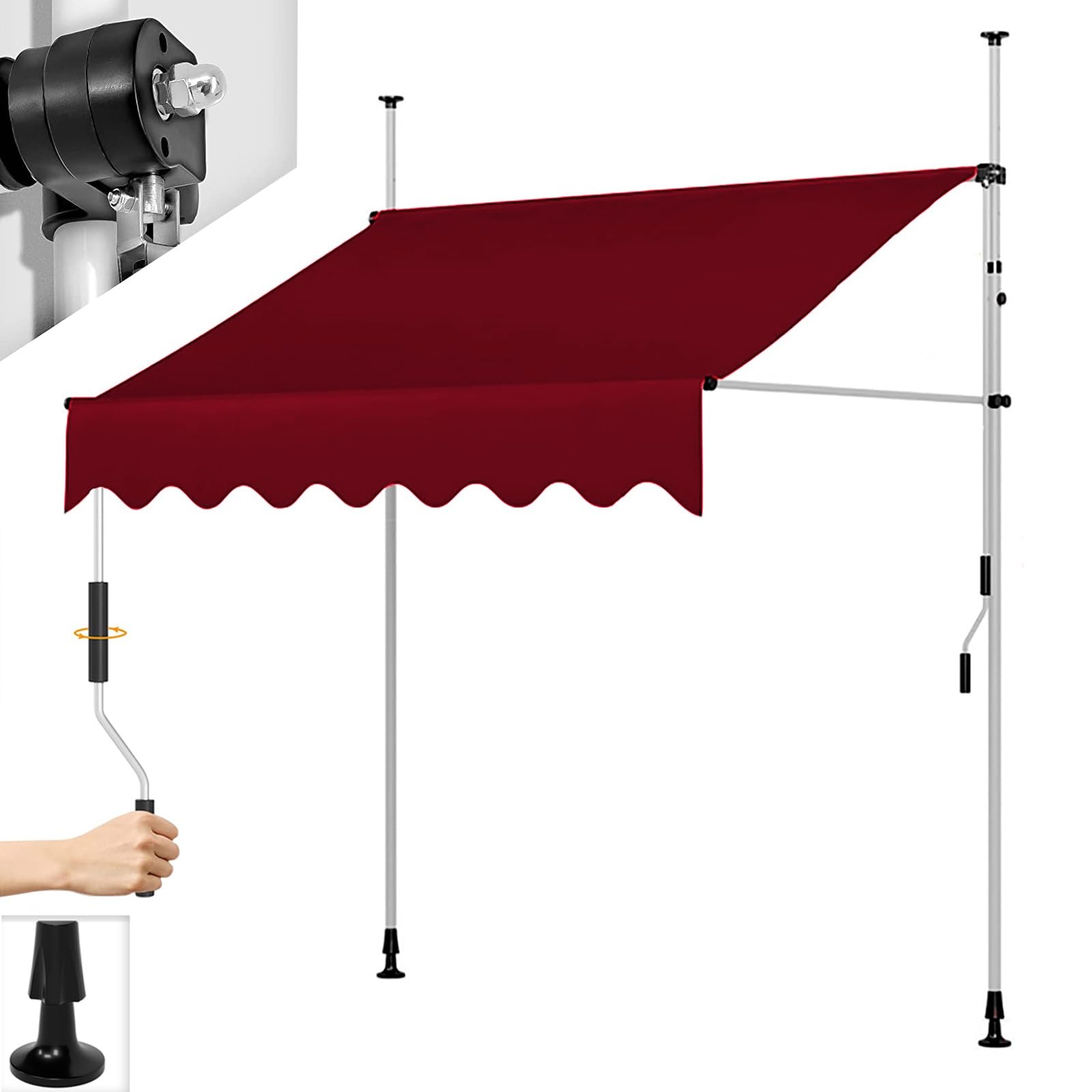 Amazon.co.jp: オーニングテント 2m/2.5m/3m/3.5m/4m 簡単設置 工事