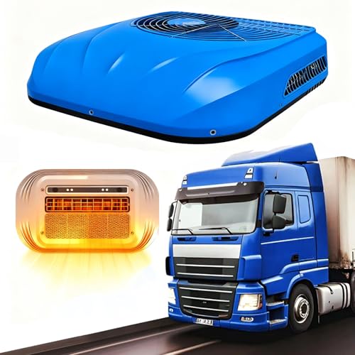 Aire acondicionado para techo de 60 V y 72 V, potente unidad de aire acondicionado silencioso de refrigeración/calefacción para caravanas, camiones, furgonetas, campistas y tractores