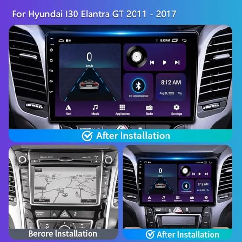 Radio Coche 2 DIN Bluetooth para Hyundai i30 Elantra 2012 2013 2014 2015 Mirror Link 2