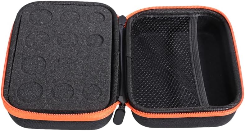 Essential Oil Storage Bag - 12 Slots for 5ml 10ml 15ml Bottles, Shockproof Eva Hard Shell Travel Case, Roller Bottle Holder, Orange