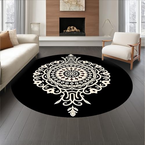 ODIKA Flatwoven High Traffic Area Rug 8, Distressed Artistic Medallion
