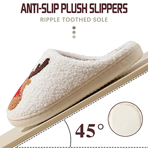 Reindeer Slippers for Women, Christmas Slides, Slip-On Indoor Outdoor Slippers4