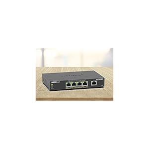 NETGEAR 5 Port PoE Gigabit Ethernet Easy Smart Managed Essentials Switch (GS305EP) - with 4 x PoE+ @ 63W, Desktop or Wall Mount