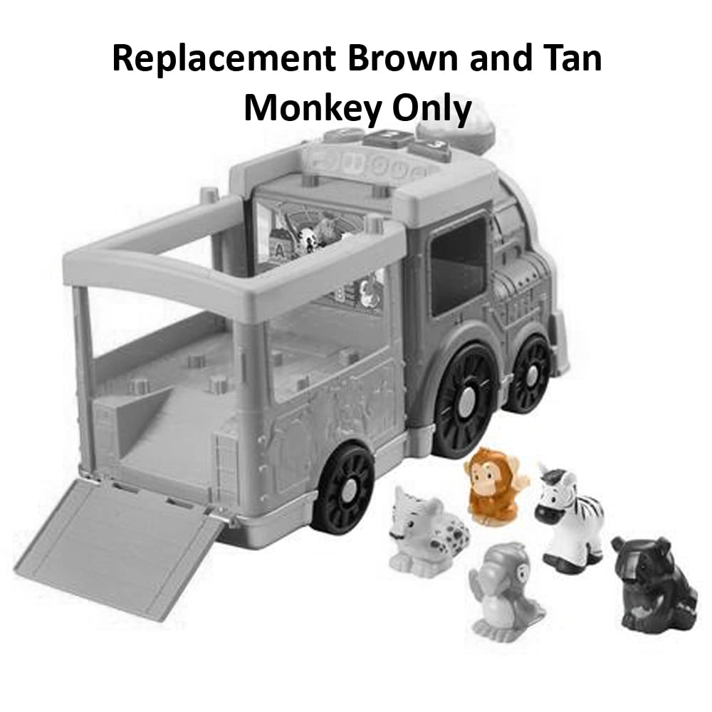 Część zamienna do Fisher-Price Little People Big ABC Animal Train - HCL79 ~ Brązowy i jasnobrązowy zamiennik małpy