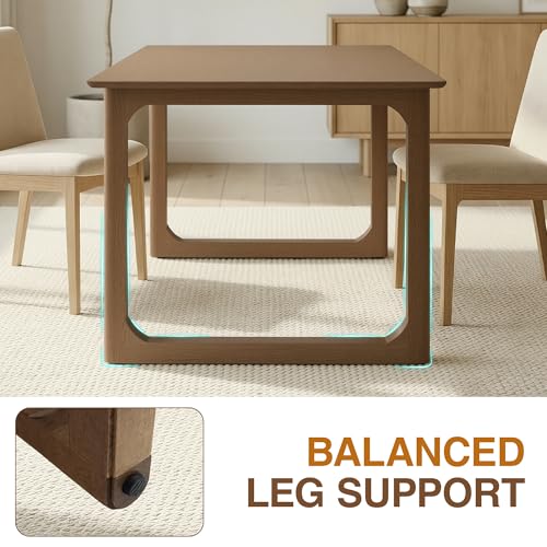 Image of DUOMAY 71 inch Extendable Wood Dining Table for 4-8, Mid Century Modern Rectangular Kitchen Table with Heavy Duty Wooden Base, Farmhouse Dinner Table for Dining Living Room Home Restaurant, Walnut