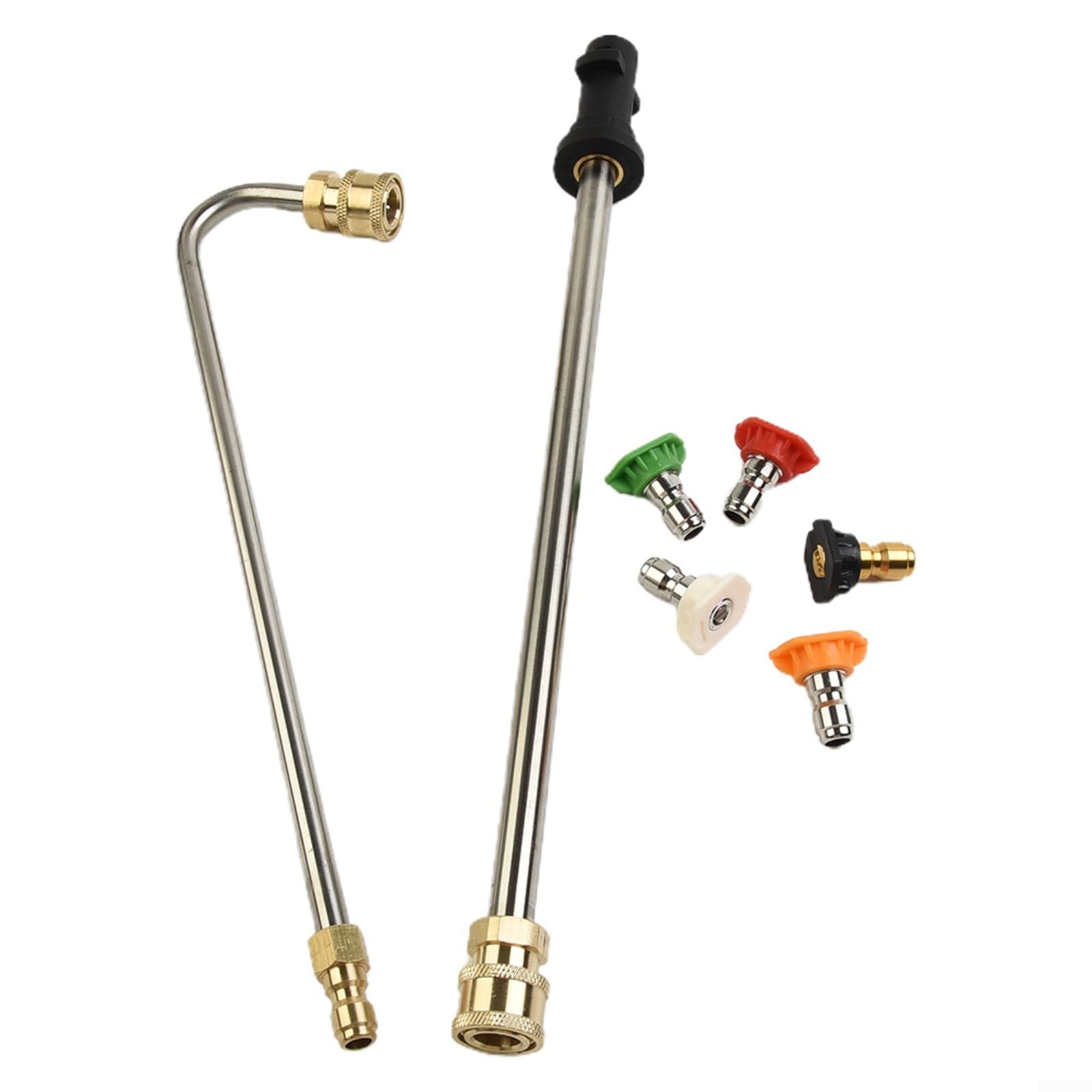 Juego de accesorios para lavadora de alta presión con extensión de ángulo de 74 cm y 5 boquillas (0° – 65°) hasta 4000 PSI para Kärcher K2-K7