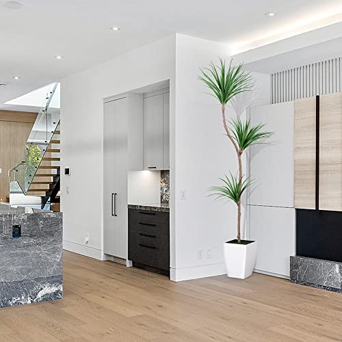 Lyerse 7Ft Artificial Dracaena Tree In Plastic Nursery Pot - Tall Faux Ficus Lyrate Tropical Plants Fake Silk Tree - Artificial Trees For Office House Living Room Home Decor Indoor/Outdoor… #TOP3