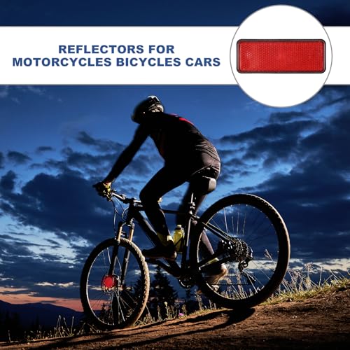 Image of PATIKIL Rectangle Rear Reflectors, 2 Pcs Safety Reflective Warning Reflector Plastic Universal Motorcycle Reflector with M5 Screw Mount for Car Motorcycle Trailer Bike Bicycles, Red