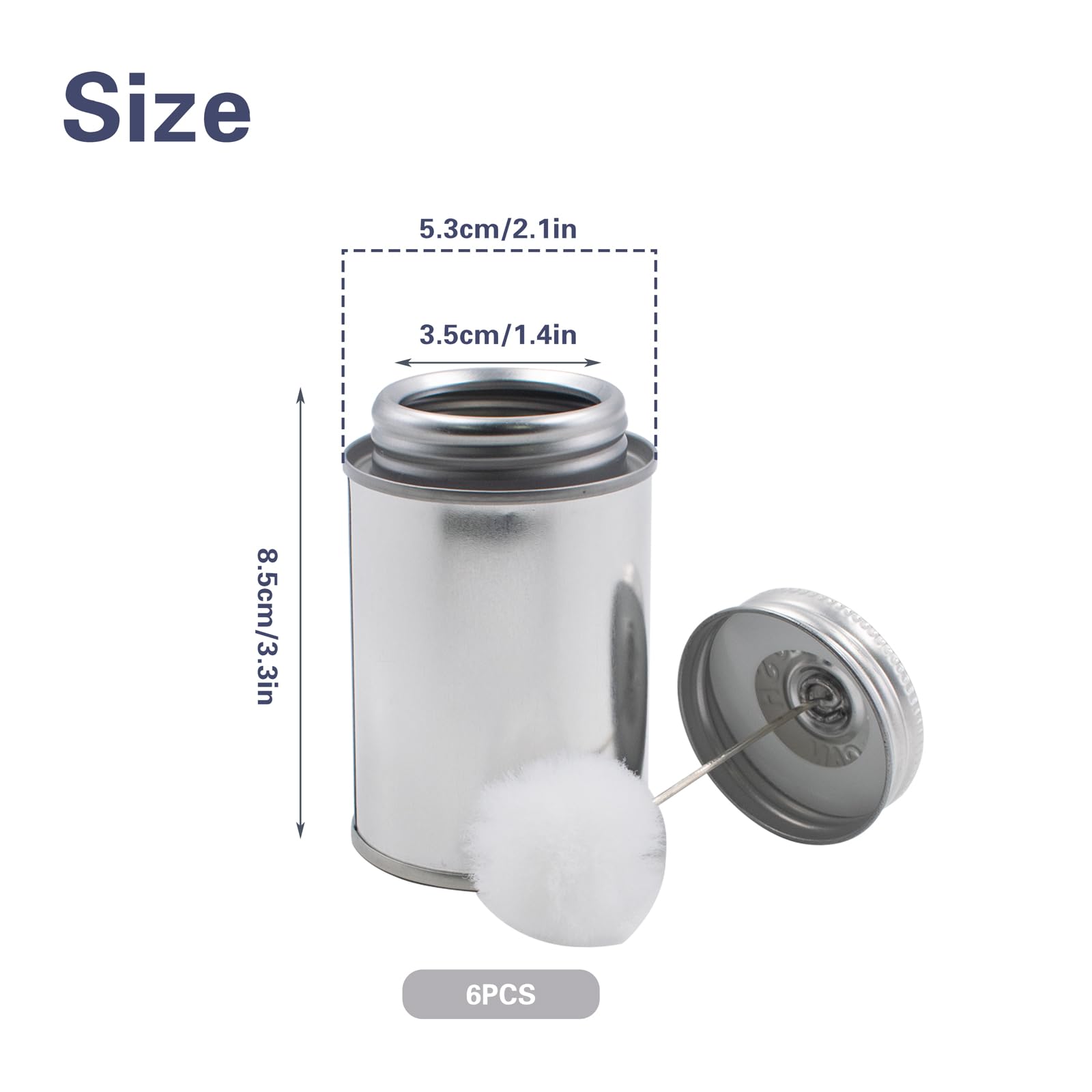 Lot de 6 tampons en laine avec pinceau à boule, fer blanc vide avec applicateur pour peinture artistique, projets de bricolage, outil de teinture du cuir avec applicateur (capacité de 125 ml)