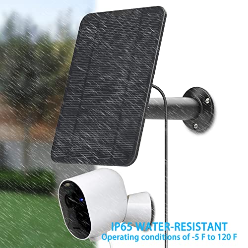 4W 6V Solar Panel Compatible With Arlo Pro 3/Pro 4/Arlo Ultra/Ultra 2 & Arlo Go 2 Only, Includes Secure Wall Mount, Ip65 Weatherproof,13.1Ft Power Cable-Black #TOP4