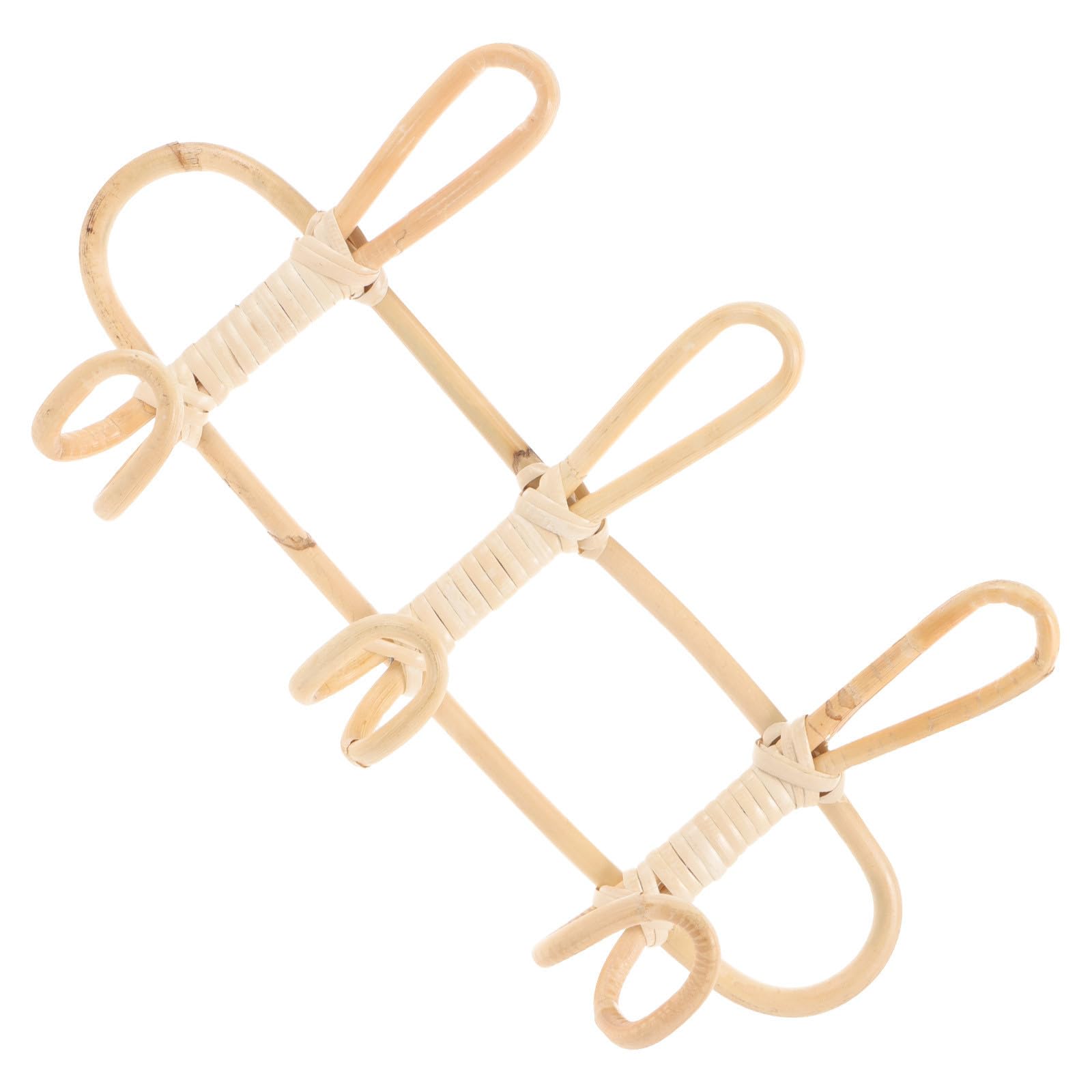 Gancho de pared de ratán perchero vintage toallas baño dormitorio 3 ganchos