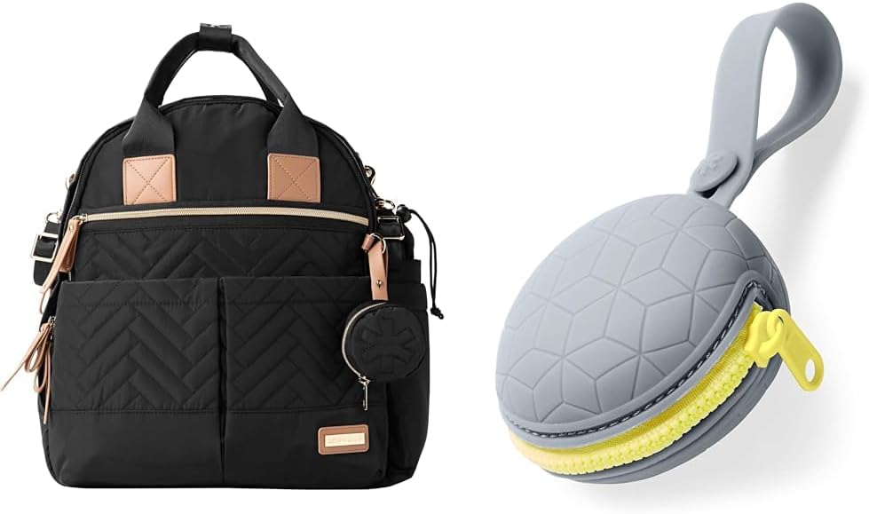 Skip Hop Baby Diaper Bag and Travel Essentials Gift Set with Diaper Bag, Wipes Case, and Pacifier Pocket, Suite