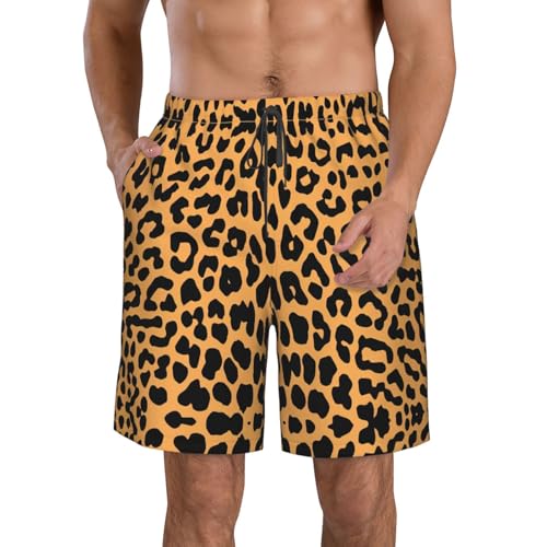 Giraffe Print Print Mens Casual Shorts Drawstring Summer Beach Stretch Shorts Novelty Swimtrunks