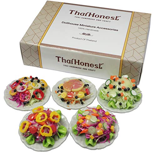 Thaihonest Mixed Assorted 5 Salad Dollhouse Miniature Food #TOP11