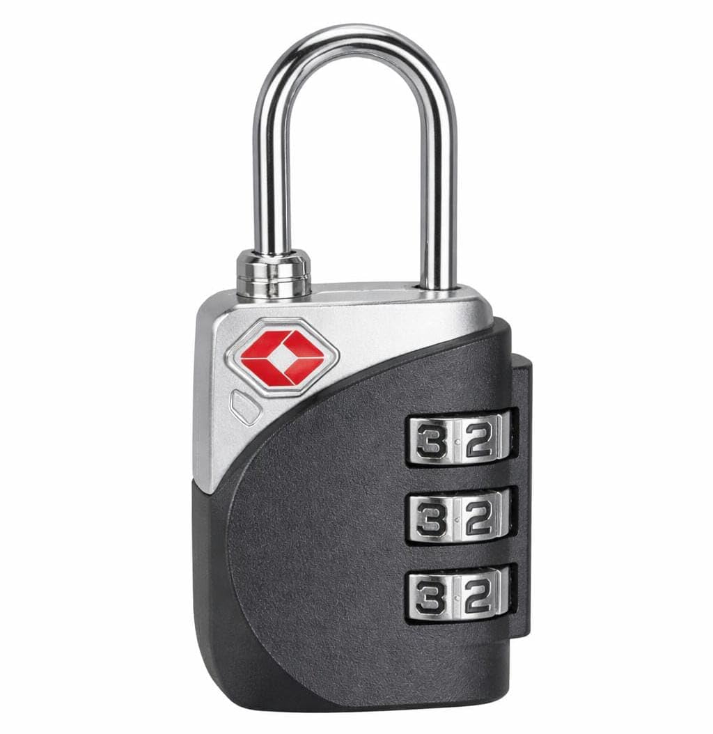 QUIRA TSA Approved 3 Digit Combination Luggage Lock, Travel Suitcase Padlock for Bags, Backpacks & Zippers, Resettable Security Lock (Silver & Black)-picture-15