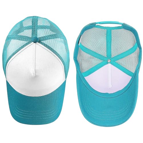 Image of Falari 5-Panel Mesh Baseball Cap, Trucker Hat, Structured Plain Design, Cotton, Adjustable Size