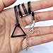 Shqncoh Anime Chainsaw Denji Necklace Cord Pull Ring Metal Black Triangle Shape Pendant Charm Cosplay Props Halloween Accessory