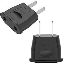 Oliveria Pack of 2 Travel Adapters, EU to US, Germany/Europe Plug America/Canada/Mexico Converter for Devices with USA Pow...