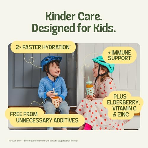 Image of KinderFarms Kids Immunity Supplement Electrolyte Powder - Drink Mix Packets with Vitamin C (Orange Citrus, 16 Count), No Artificial Dyes, Sweeteners or Flavors - Vegan, Non-GMO, Gluten-Free, FSA-HSA