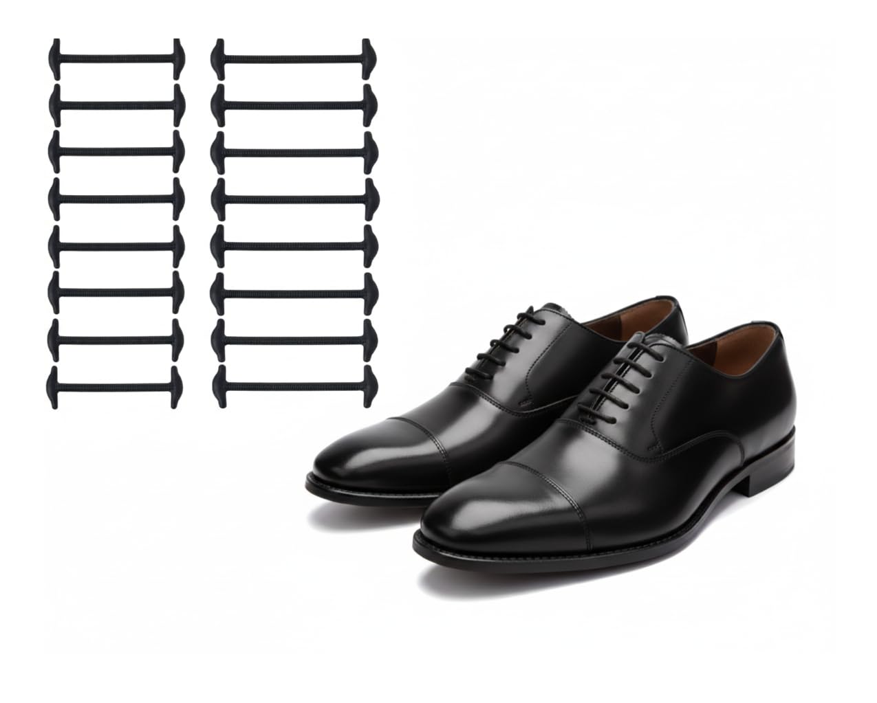 No Tie Elastic Slip on Dress Shoelaces for men and women, Silicone Shoelaces Patented Anchor Type