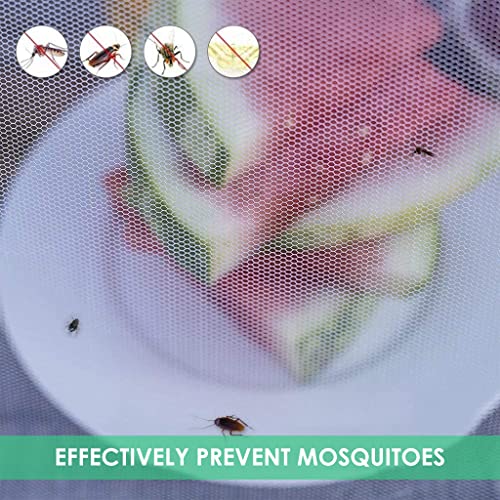 Image of HASTHIP Food Cover Net, 4 Pack 17 Inch Pop-Up Mesh Umbrella Reusable | Protects Meals from Flies and Bugs, Reusable Mesh, Collapsible Design, for Picnics, Parties and Barbecues