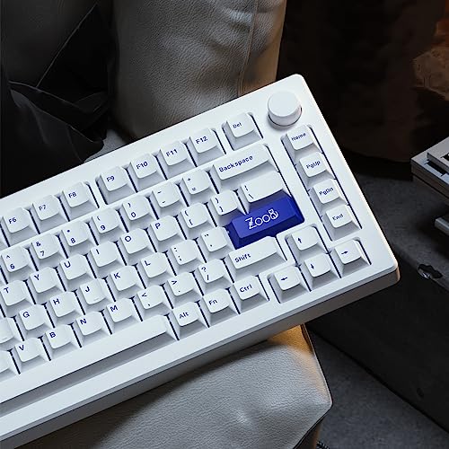 Image of Akko Mechanical Gaming Keyboard MOD 007B PC, 75% Layout Gasket Mounted White Wireless Keyboard Cherry Profile V3 Pro Piano Switch