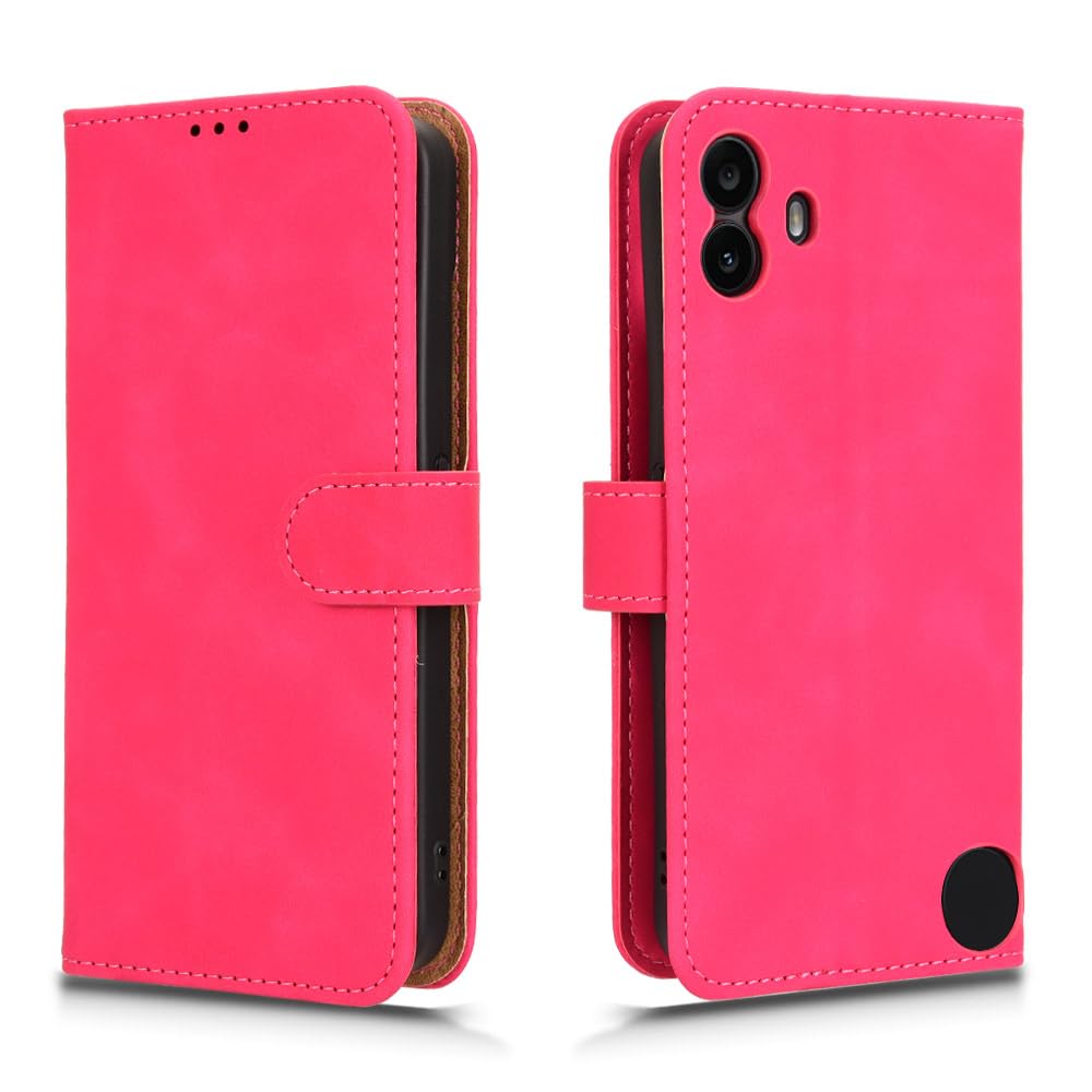 Custodia A Portafoglio Per Nothing CMF Phone 1 In Pelle PU Rossa Con Slot Carte, Supporto Stand E Chiusura Magnetica
