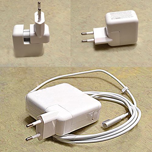 Image of WOVTE Europe Plug Converter Travel Charger Adapter for Apple iBook MacBook White Pack of 2