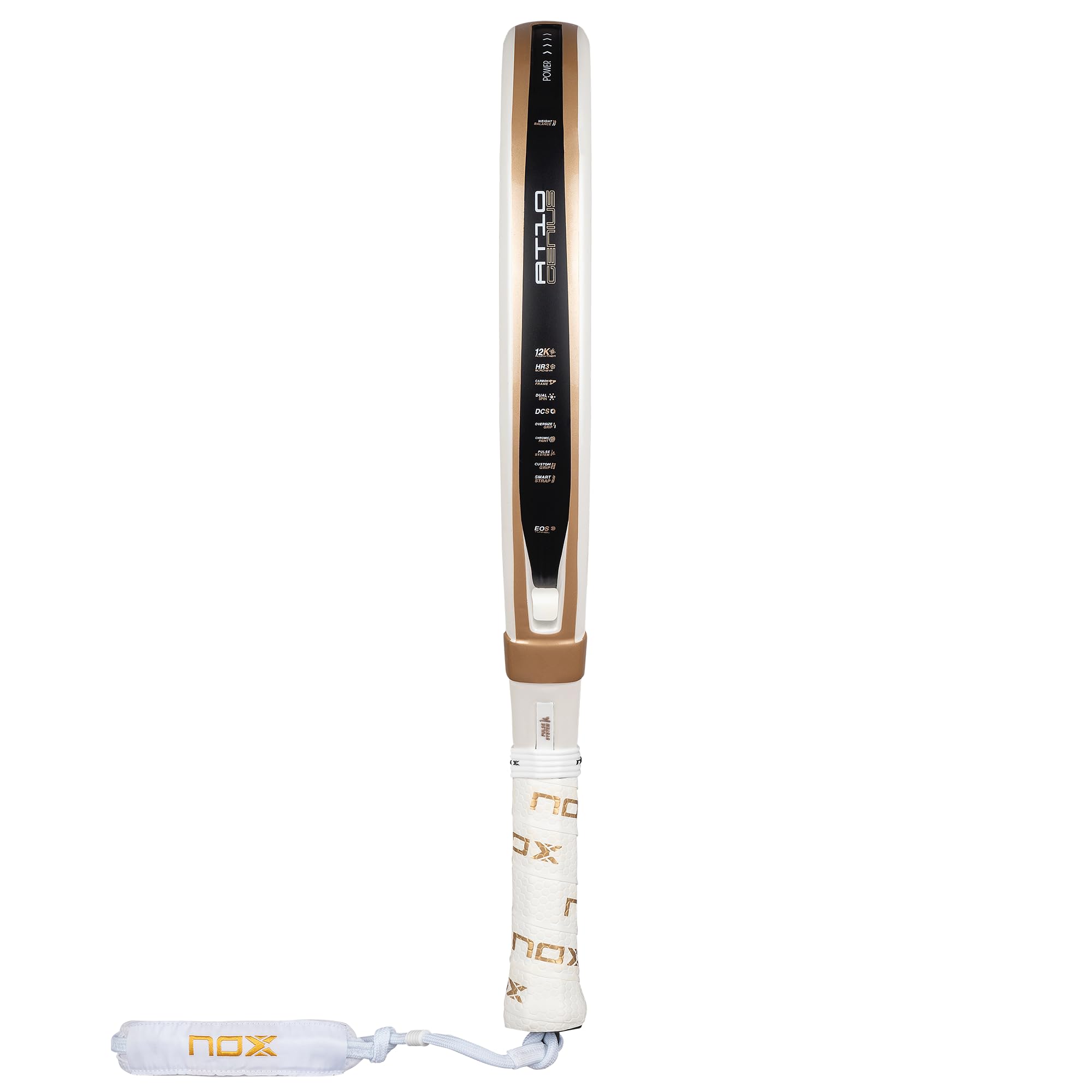 NOX Racchetta da padel AT10 Genius 12K Alum Xtrem 2026 | Agustin Tapia Teardrop Pala Padel | Sistema di bilanciamento del peso, 12K Alum Carbon Face, HR3 Black Eva | EOS Tunnel Agility, impugnatura