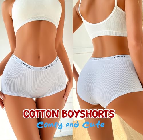 Image of Cotton Boyshort Underwear for Women Boxer Briefs Ladies BoyShorts Panties