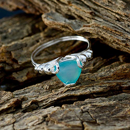 Bague en argent sterling 925 triangle mariage pierres précieuses