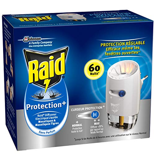 Raid diffuseur électrique liquide Protection+ élimine les moustiques 60 nuits