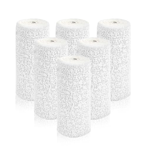 TCAIRG 6 Pack Plaster Cloth Rolls for Belly Casting, Mask Making, Paper Mache Paste Sculptures, Arts and Crafts (6in x 15ft Each)