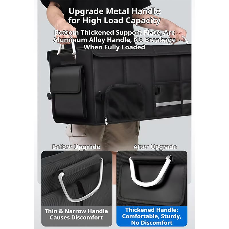 Organizzatore Bagagliaio Auto per Fiat Multipla/Idea/Sedici Contenitore Portaoggetti Pieghevole in Nylon Scatola Cargo per Auto con Scomparto Scarpe e Tasche a Rete,Green