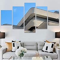 SIGNWIN 5 Panel Canvas Wall Art Architecture & Maps Closeup Cool Industrial Multicolor Patterns for Home Decorations Ready to Hang - 60