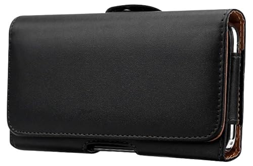 VERISSY スマホポーチ ベルト ホルダー ケース スマートフォン iPhone 5.5インチ 4.7インチ Android 落下防止 横型 ウエストポーチ (5.5インチ, スムース)