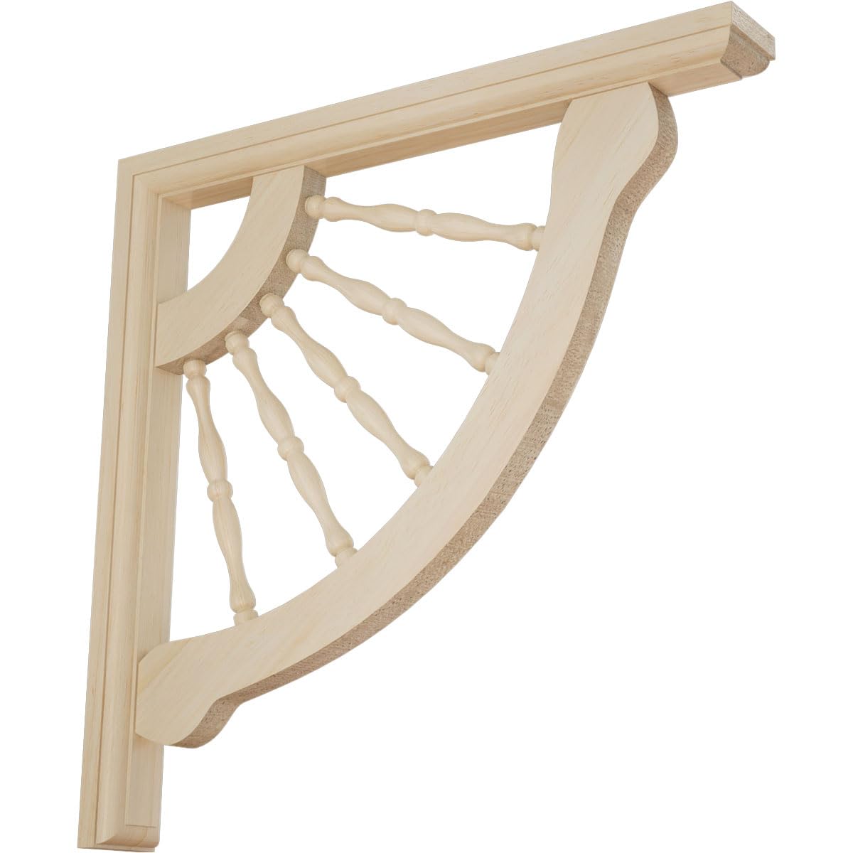 Ekena Millwork BKT01X12X12CRRW Crendon Wagon Wheel Wood Brackets, 1 1/2"W x 12"D x 12"H , Rubberwood