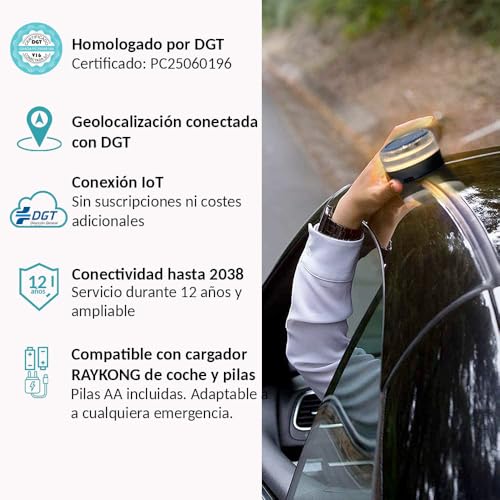 RAYKONG Baliza V16 Geolocalización DGT eSIM