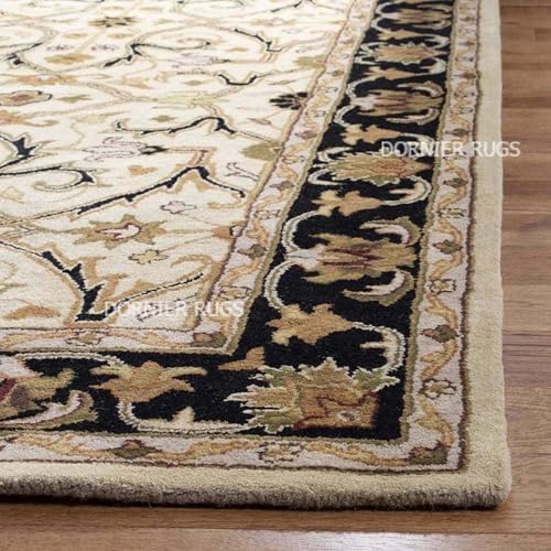 Image of 7x9 Ft Hand-Tufted Wool Rug - Classic Thick Carpet for Cozy Living Rooms & Master Bedrooms