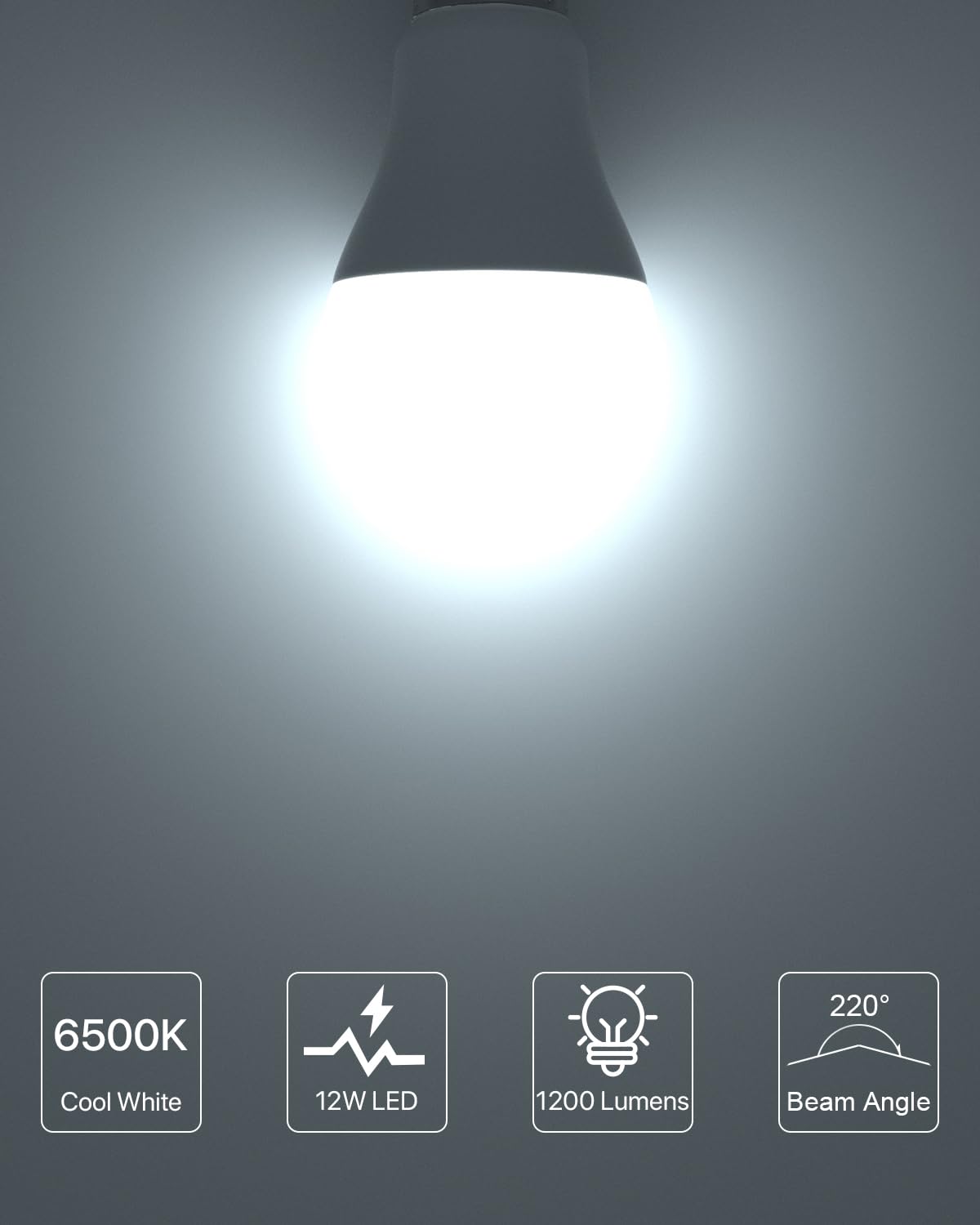LUTW E27 Screw Bulb, Cool White 6500K, 12W E27 LED Bulb Equivalent to 100 Watts Incandescent Bulb - Image 3