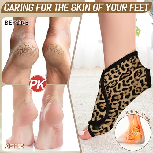 Image of Castor Oil Pack Wrap for Ankle Feet, Reusable Organic Cotton Castor Oil Compress Adjustable Feet Brace for Women Ankle Support Plantar Fasciitis Relief